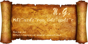Mészáros Gáspár névjegykártya